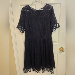 Navy Blue Lace Dress